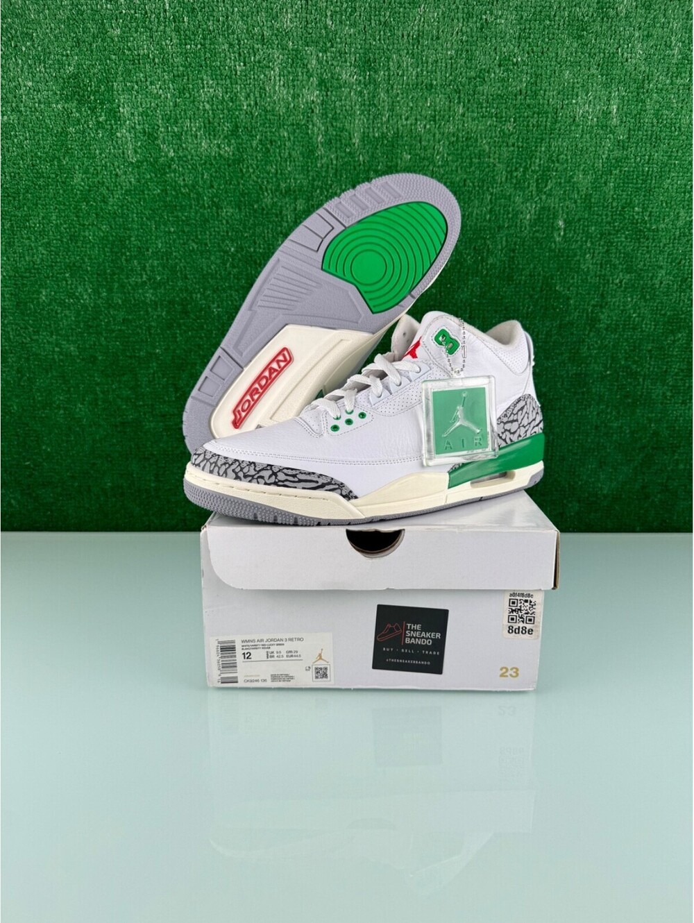 Size 12W/10.5M - Air Jordan 3 Retro Lucky Green W TRIED ON